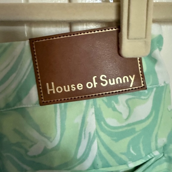 House Of Sunny Paradise Party Flare Leg Pants Green Size 2 - Picture 10 of 16